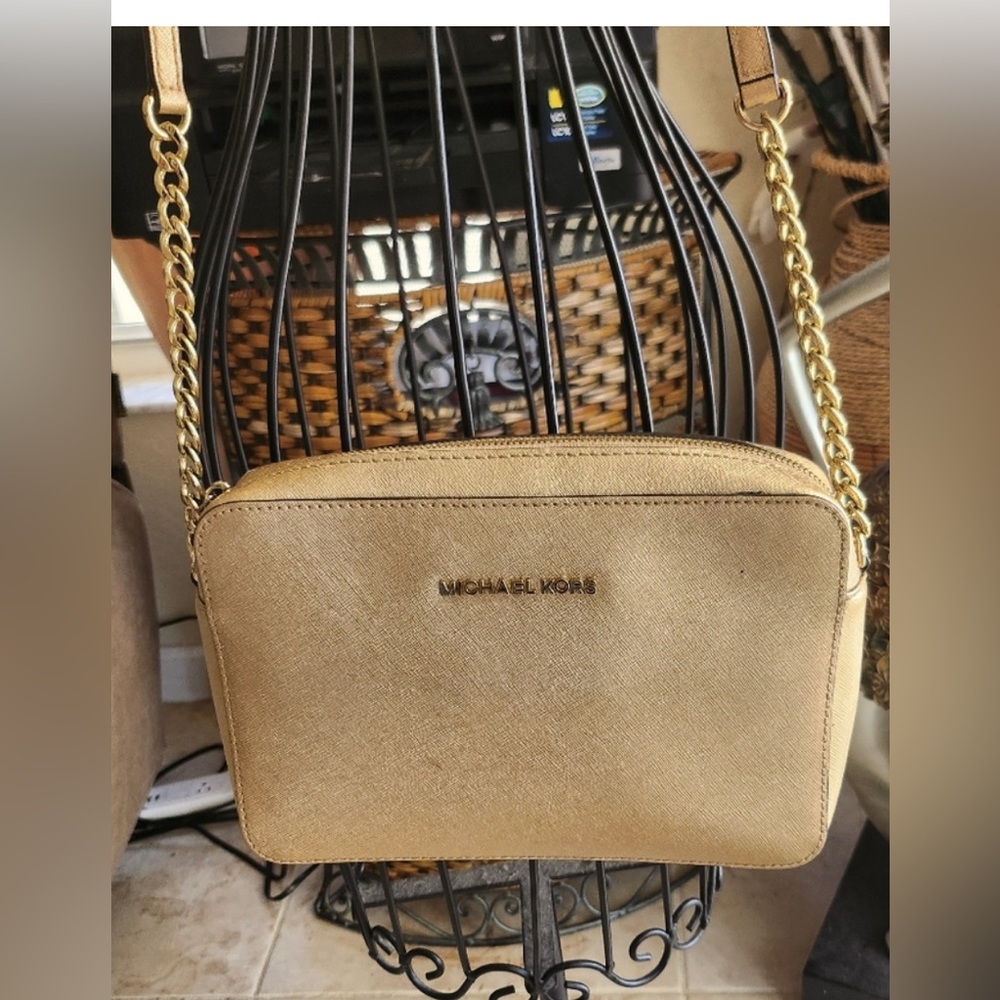 Michael Kors Gold Crossbody Bag